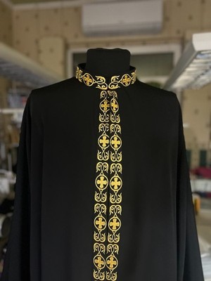Embroidered Orthodox Ryassas - Black with gold embroidered - Priest's outer cass