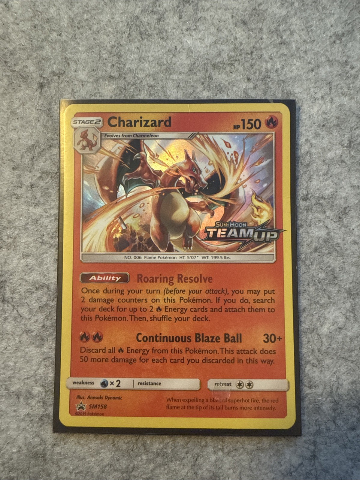 Charizard SM158 Black Star Promo Prerelease Stamped Pokemon 2019 SM Team Up MINT