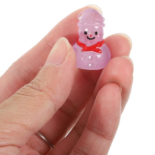 24 Pcs Luminous Snowman Ornaments Mini Resin Figures Tiny Snowmen - Picture 4 of 12