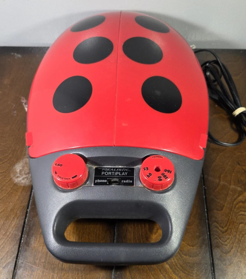 Realistic Portiplay Record Player Model 13-1163 Ladybug LP Radio w/ BOX! *READ* - Image 4 of 4