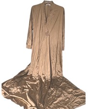 Vintage Vanity Fair Nylon Brown Shimmer Long Sleeve Tie Maxi Robes Women s Sz S