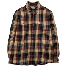 Used Carhartt Relaxed Fit Long Sleeve Flannel Check Shirt Men's Size Medium