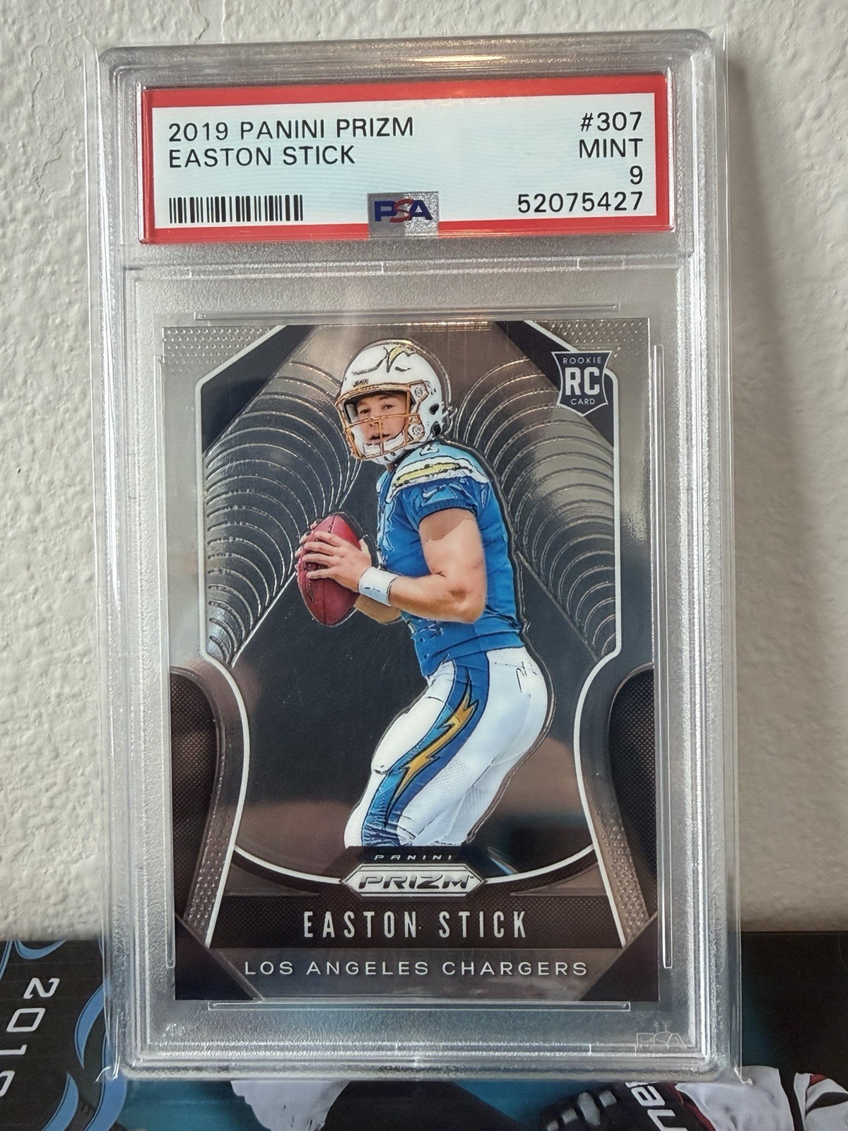 2019 Panini Prizm Easton Stick RC #307 PSA 9 Los Angeles Chargers