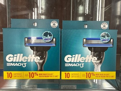 (Lot Of 2) Gillette Mach 3 Refill Cartridges 10 Count Factory Sealed (20 Total)