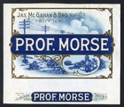 EX RARE Old Original PROF. MORSE Cigar Label - JAS. McGAHAN & BRO. - TROY, N.Y. — photo 1