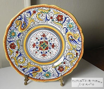 Deruta Italy RAFFAELLESCO Yellow Dragon 8 1/4'' Salad Plate(s) Mint Condition