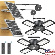 Solar Motion Sensor Light 144 LEDs 5 Modes IP65 Waterproof Remote Control 2 Pack