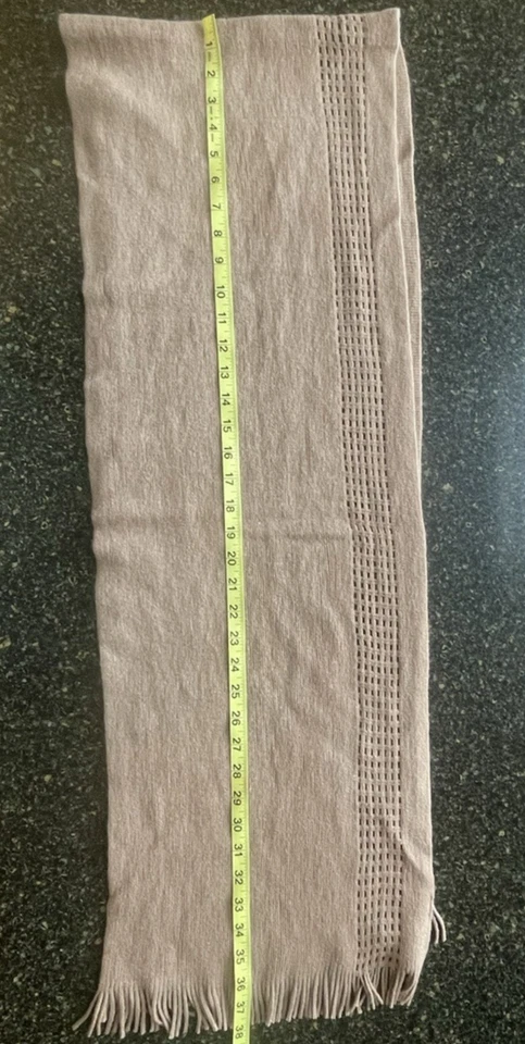 Calvin Klein Beige Fringed Scarf One Size - Image 4 of 4
