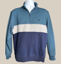 Izod Mens Advantage Performance Stretch Colorblock 1/4 Zip Fleece Pullover SZ L