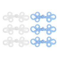 6 StüCk Chinesische Knoten KnopfverschlüSse Weiß/Himmelblau FüR Diy NäHen MäNtel