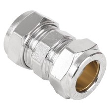 8mm Chrome Coupling - PACK OF 10 - FREE Next-Day Delivery