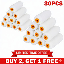 30 x High Density Foam Paint Roller Sleeves - 4" Mini Sponge Rollers for Gloss