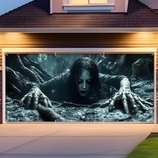 Remagr Halloween Garage Door Cover Decoration, Ghost, 6 x 13 ft Creepy Horr...