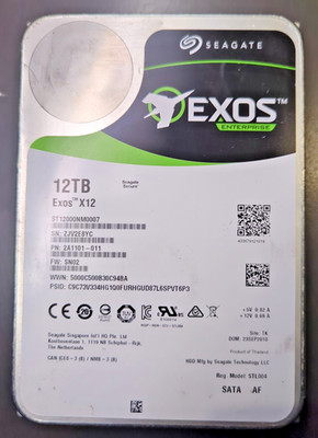 Seagate Exos X12 12TB Enterprise Hard Drive HDD SATA 6Gb/s ST12000NM0007 GRADE B
