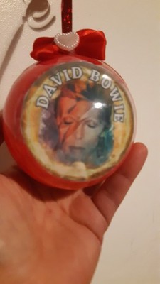 David Bowie Memory Weihnachtsdeko handgefertigt 8 cm Kugeln Christbaumschmuck 