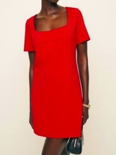 REFORMATION WOMENS CAROL KNIT RED MINI DRESS XS NEW WITH TAGS