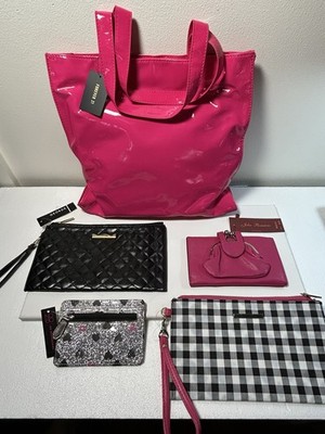 Forever 21 Hot Pink Patent Tote Bag NWT John Romaine George Lot of 5