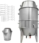 Stainless Charcoal Roast Duck Oven, 23.6x23.6x53 Inch BBQ Roaster w/15 Hooks