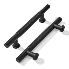 10 Pack 5 inch 128mm Knurled Matte Black Cabinet Pulls Kitchen Drawer Handles