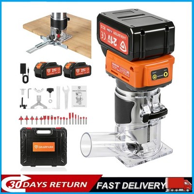 brushless compact router dual battery included for aluminum base plate