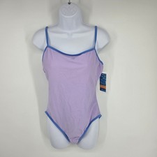 Jantzen Womens One Piece Swimsuit Orchid Purple Blue Trim Size 16 NWT 38450