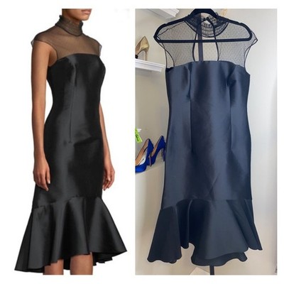 Sachin & Babi Noir Adelia Illusion Midi Dress