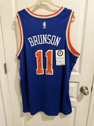 Jalen Brunson Signed New York Knicks Jersey Athletic Fanatics Authenticated NBA