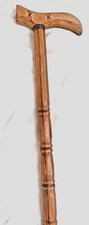 Wood Walking Cane, 33 1/2" with Tip EUC See Photos