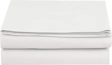 Luxury 1500 Thread Count Microfiber Flat Sheet, Queen, White, Wrinkle-Free