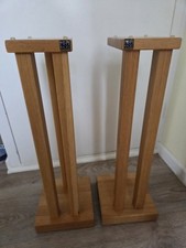 Hi-Fi Racks Podium Speaker Stands in Solid Oak Hardwood - 600mm