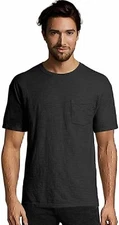 Hanes Mens Pocket Tee 1901 Heritage Dyed Short Sleeve Crewneck Tshirt
