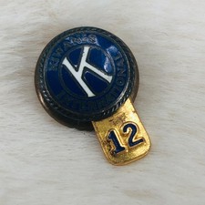 Vtg Kiwanis International 12 Year Member Screwback Enamel Lapel Pin