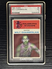 1961-62 Fleer #8 Wilt Chamberlain Philadelphia HOF RC Rookie Card PSA 3 CENTERED. rookie card picture