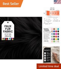 Hypoallergenic Black Faux Fur Fabric - 36" x 60" - Perfect for All Crafts