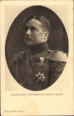 Postcard Grand Duke Wilhelm Ernst of Saxony Weimar Eisenach, medal - 11070241