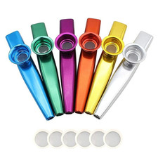 Aluminum Alloy Kazoo Golden with 5 Replacement Flute Diaphragm Membranes 12cm