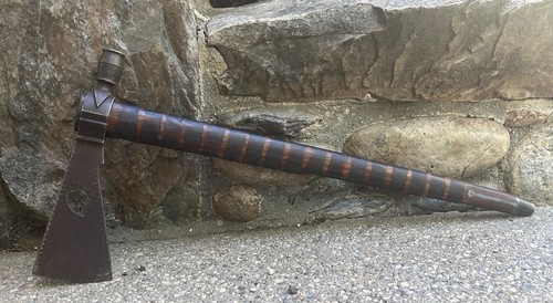 Antique Indian Tomahawk With File Branded Haft