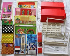 Vintage 1970 BARBIE Lively Livin House Parts Lot Panels, Furniture, Accessories