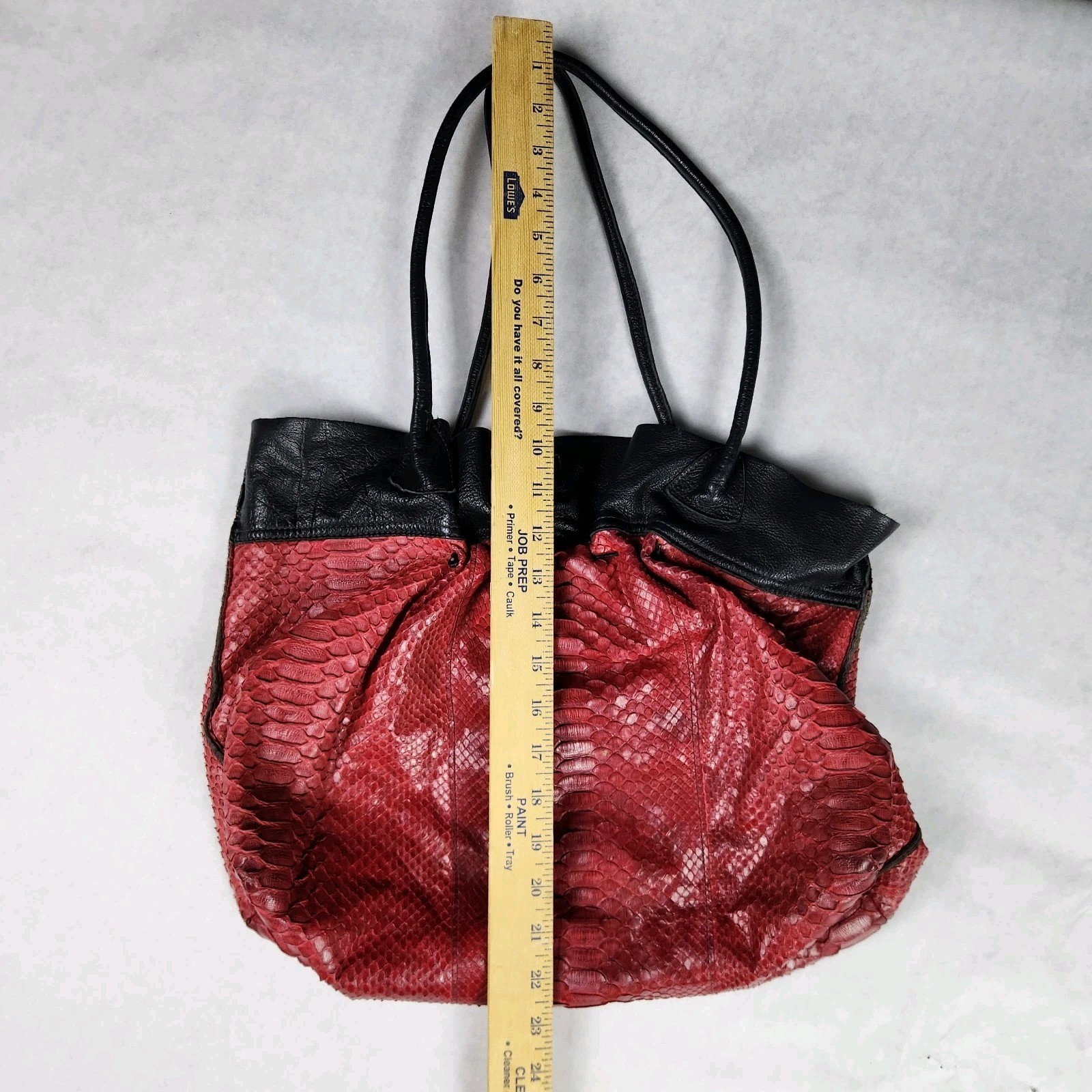 B. May Genuine Red Python Snakeskin Leather Draws… - image 4