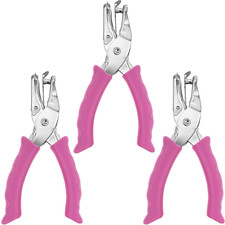 Single Hole Punch Paper Hole Puncher for Crafts, One Hole Punch with Pink Soft G