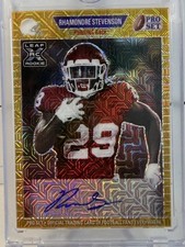 Rhamondre Stevenson 1/1 ROOKIE AUTO Gold Patriots RC  2021 Leaf Metal