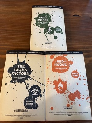 Signed Kenneth Wishnia The Glass Factory,Red House, Soft Money 3 Paperbacks