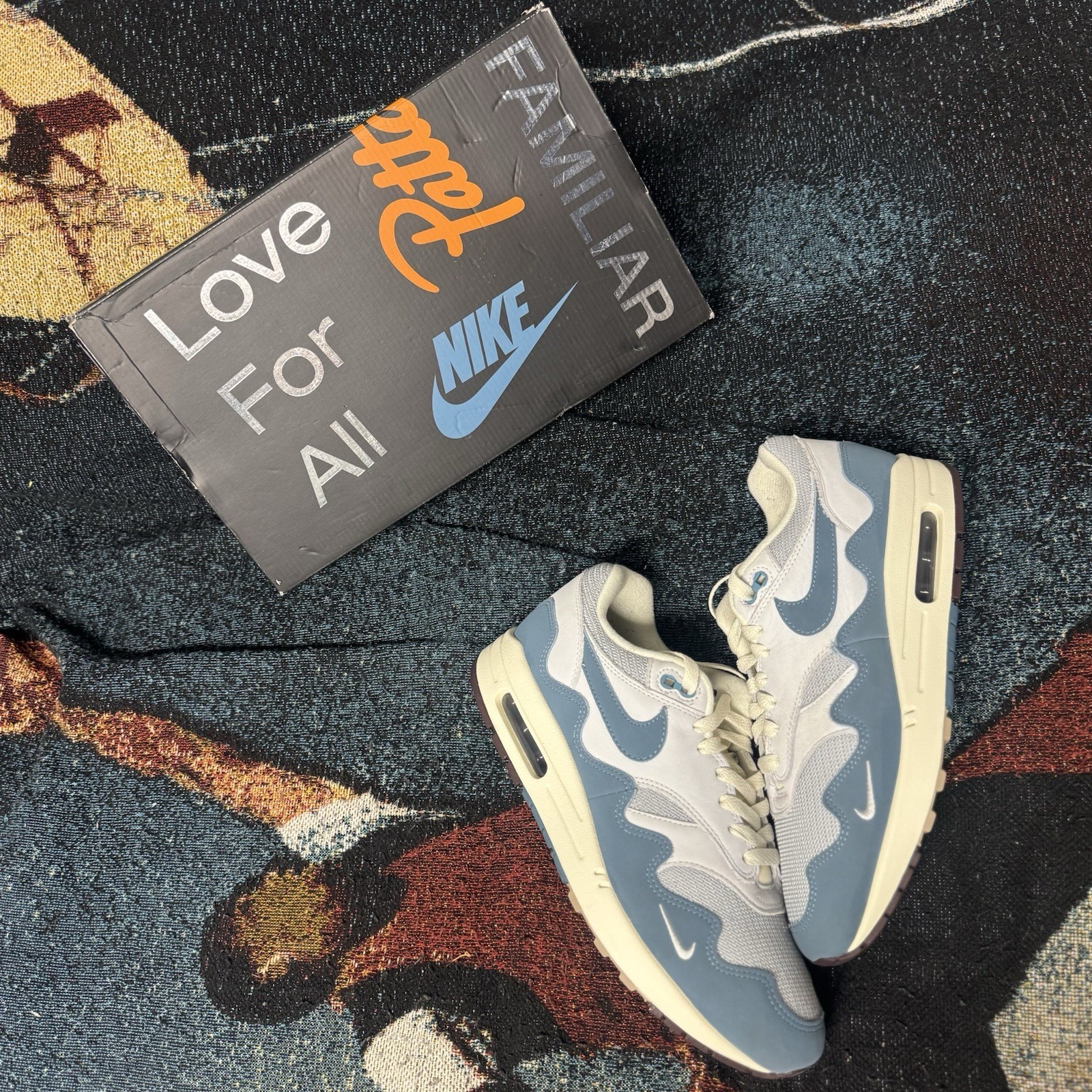 SAOLA Taglia 9 Nike Air Max 1 Patta Waves Noise Aqua DH1348 004