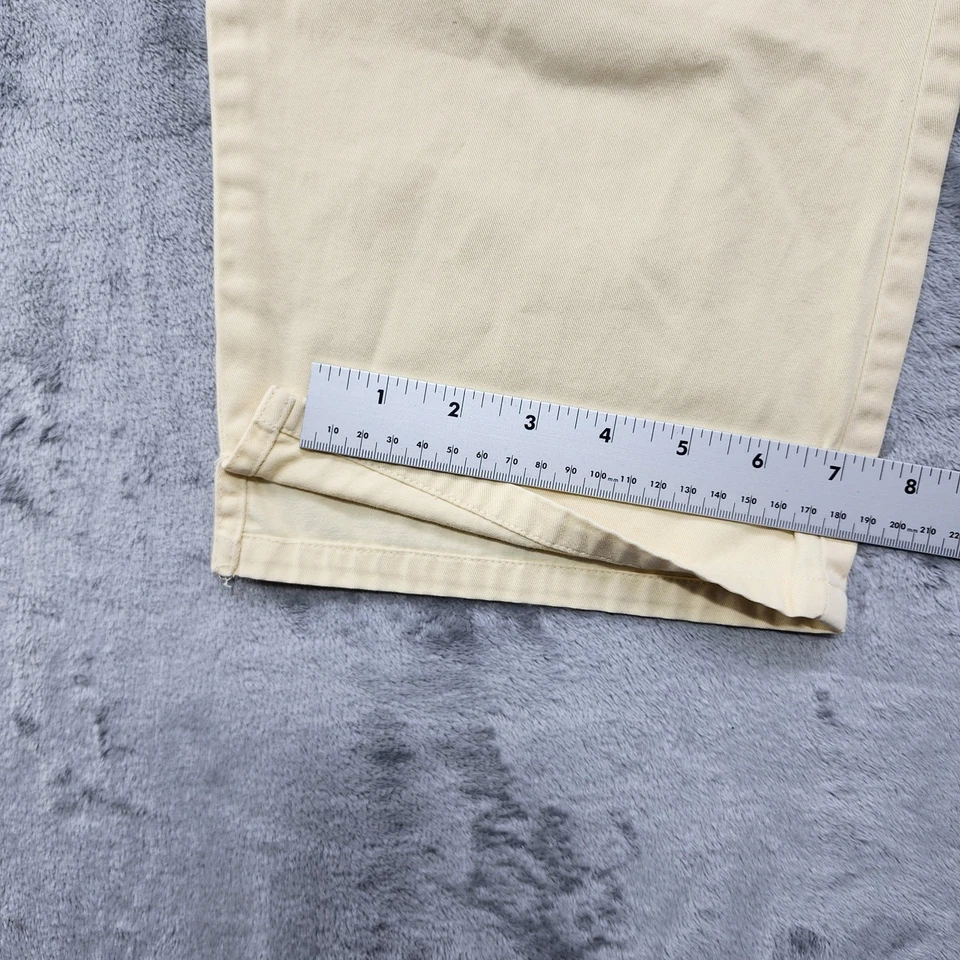 Pantalones de mezclilla Ralph Lauren vintage años 90 para mujer 12 amarillos tiro alto recortados capri cónicos Foto 3 de 4