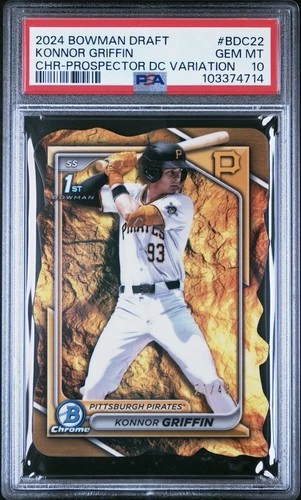Konnor Griffin 1st Bowman Chrome Prospector Variation /49 SSP PSA 10 Gold Nugget