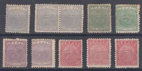 FIJI 1878 ‘VR’ GROUP OF (x10) MINT 1d. 2d. 4d. 6d. (ID:209/D67759)