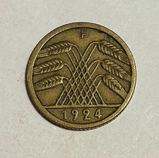 1924-F Germany 5 Rentenpfennig, KM #39, Weimar