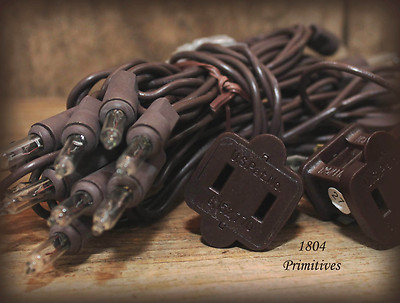 20 count END to END light strand w/ BROWN cord ~ Connect Multiple Strands