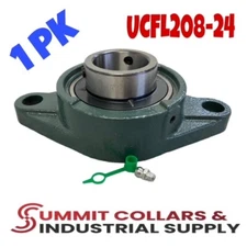 1-1/2" UCFL208-24 Two Bolt Flange Bearing Set Screws VF2S-224 F2B-SC-108 SFT-24