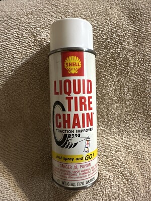 NICE FULL LIQUID TIRE CHAIN SHELL OIL ADVERTISING CAN